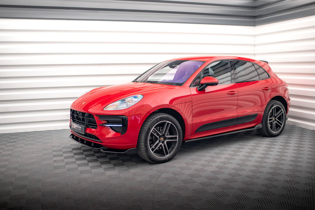Maxton Design Street+ Seitenschweller Leisten V.2 passend für Porsche Macan Mk1 schwarz Hochglanz