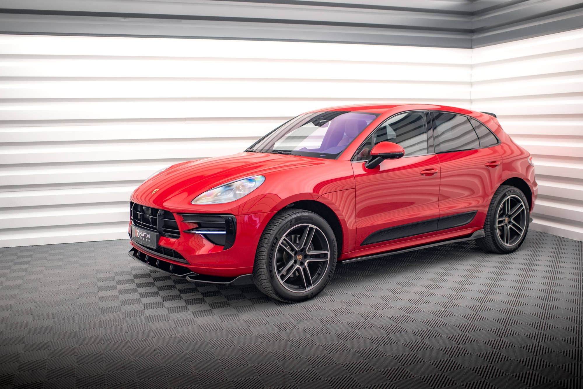 Maxton Design Street+ Seitenschweller Leisten V.2 passend für Porsche Macan Mk1 schwarz Hochglanz