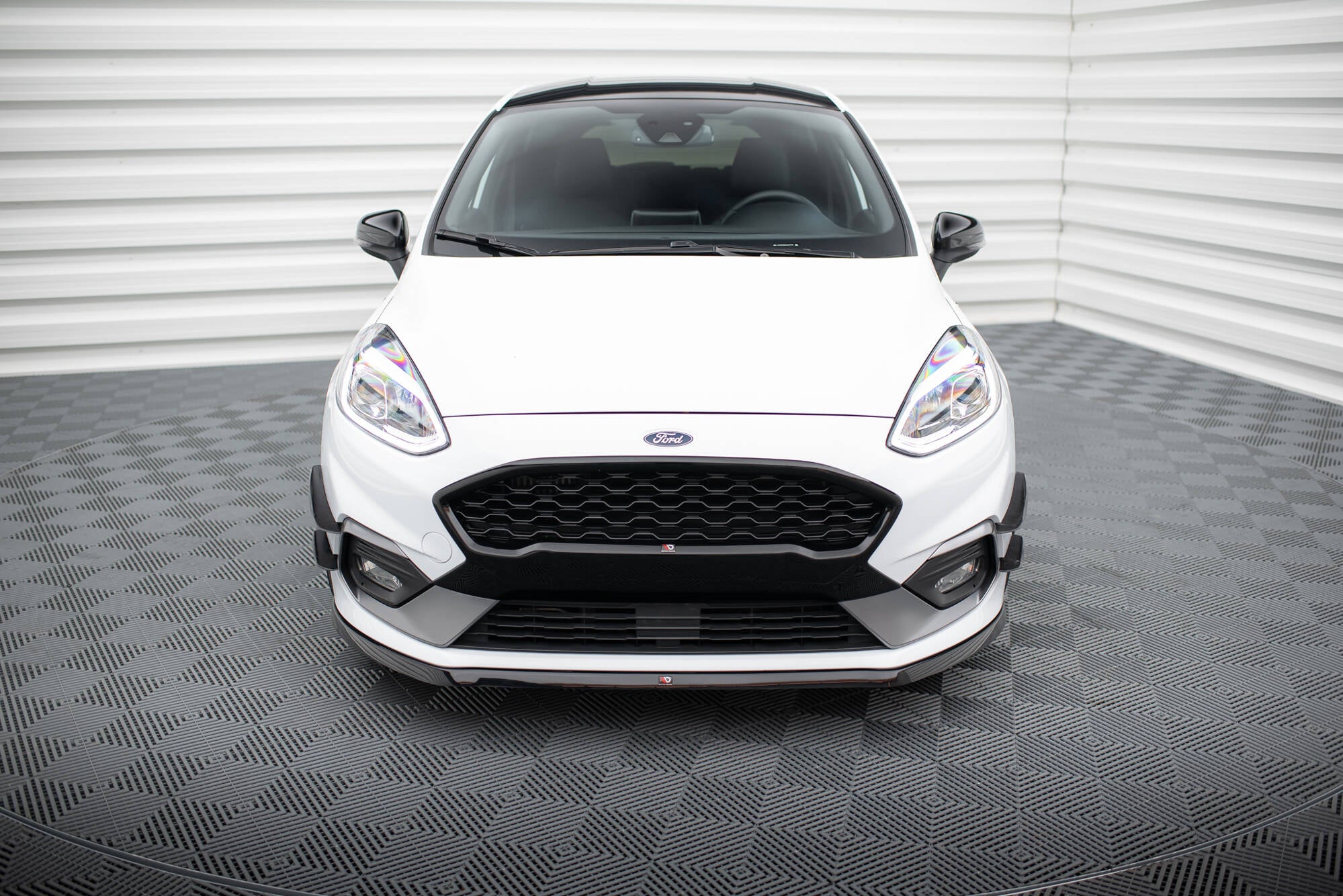 Maxton Design Street+ Spoilerlippe Front Ansatz V.6 passend für Ford Fiesta Mk8 ST / ST-Line schwarz Hochglanz