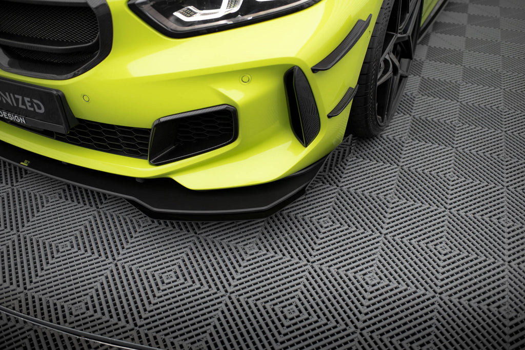 Maxton Design Front Stoßstange Flaps passend für BMW 1er M-Paket / M135i / 128ti F40 schwarz Hochglanz