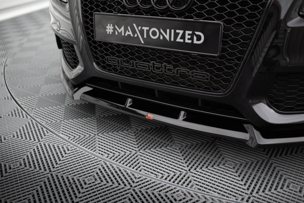 Maxton Design Street+ Spoilerlippe Front Ansatz V.2 passend für Audi S5 / A5 S-Line 8T schwarz Hochglanz