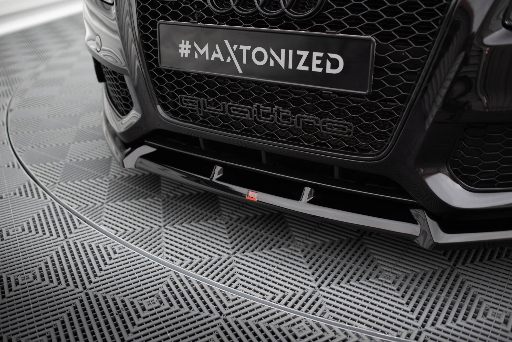 Maxton Design Street+ Spoilerlippe Front Ansatz V.2 passend für Audi S5 / A5 S-Line 8T schwarz Hochglanz
