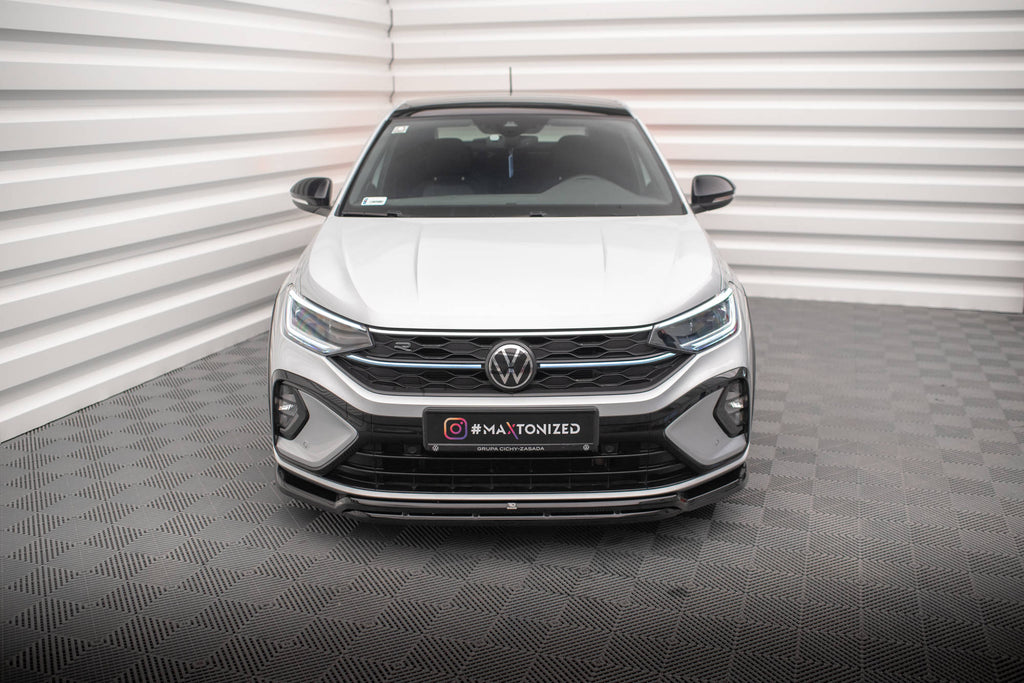 Maxton Design Street+ Spoilerlippe Front Ansatz passend für VW Taigo R-Line Mk1 schwarz Hochglanz