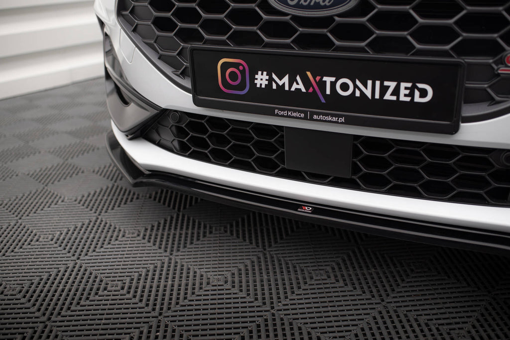 Maxton Design Street+ Spoilerlippe Front Ansatz V.1 passend für Ford Focus ST / ST-Line Mk4 Facelift schwarz Hochglanz