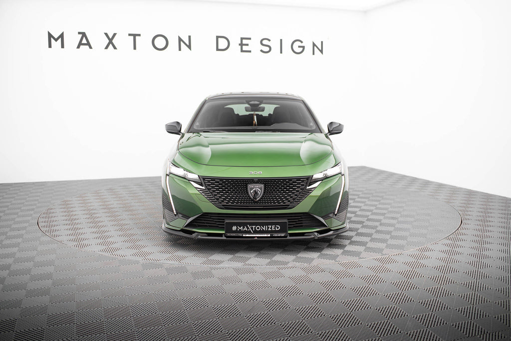 Maxton Design Street+ Spoilerlippe Front Ansatz passend für Peugeot 308 GT Mk3 schwarz Hochglanz