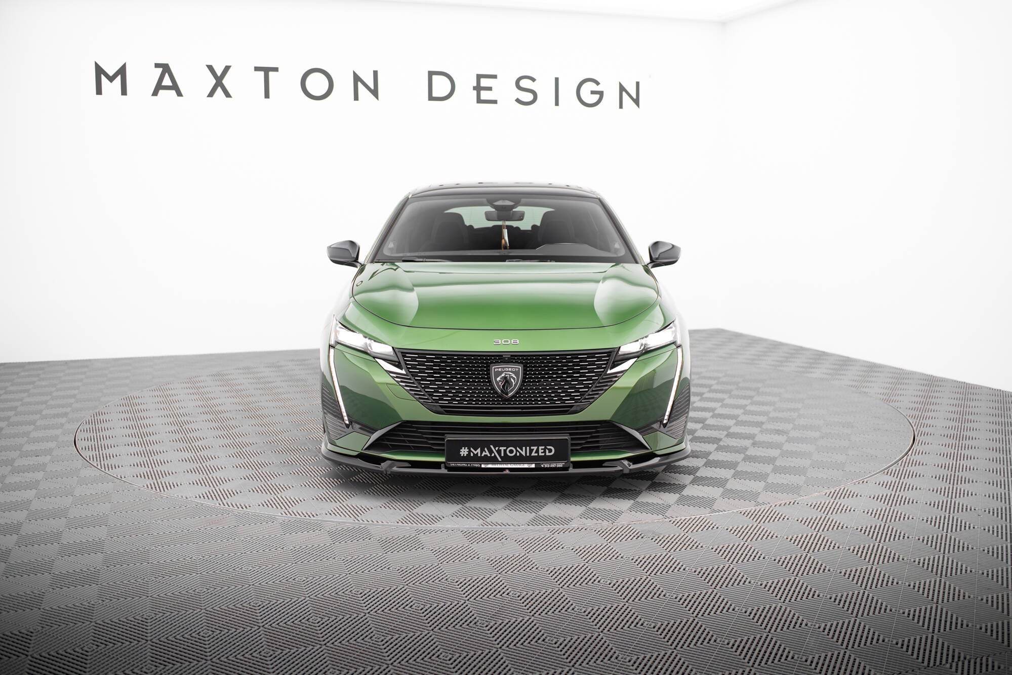 Maxton Design Street+ Spoilerlippe Front Ansatz passend für Peugeot 308 GT Mk3 schwarz Hochglanz