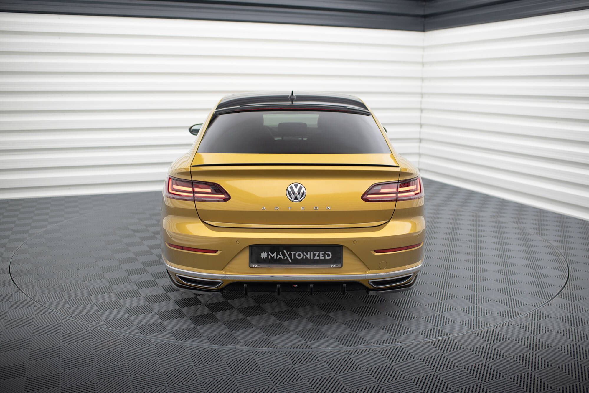 Maxton Design Diffusor Heck Ansatz passend für VW Arteon R-Line schwarz Hochglanz