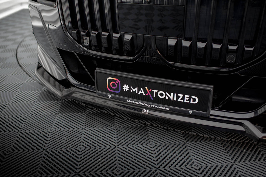 Maxton Design Street+ Spoilerlippe Front Ansatz V.3 passend für BMW 7 M-Paket / M760e / i7 M-Paket G70 schwarz Hochglanz