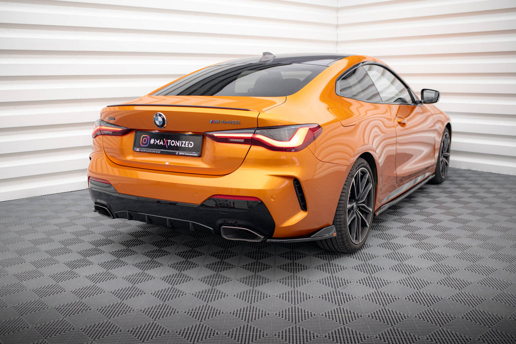 Maxton Design Heck Ansatz Flaps Diffusor V.2 passend für BMW 4er M440i G22 / G23 / G22 Facelift / G23 Facelift schwarz Hochglanz