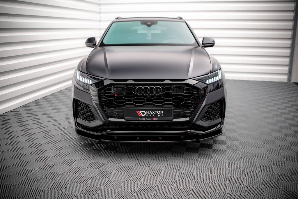 Maxton Design Street+ Spoilerlippe Front Ansatz V.1 passend für Audi RSQ8 Mk1 schwarz Hochglanz