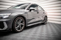 Maxton Design Street Pro Street+ Seitenschweller Leisten + Flaps passend für V.1 Audi S3 / A3 S-Line 8Y / 8Y Facelift schwarz Hochglanz