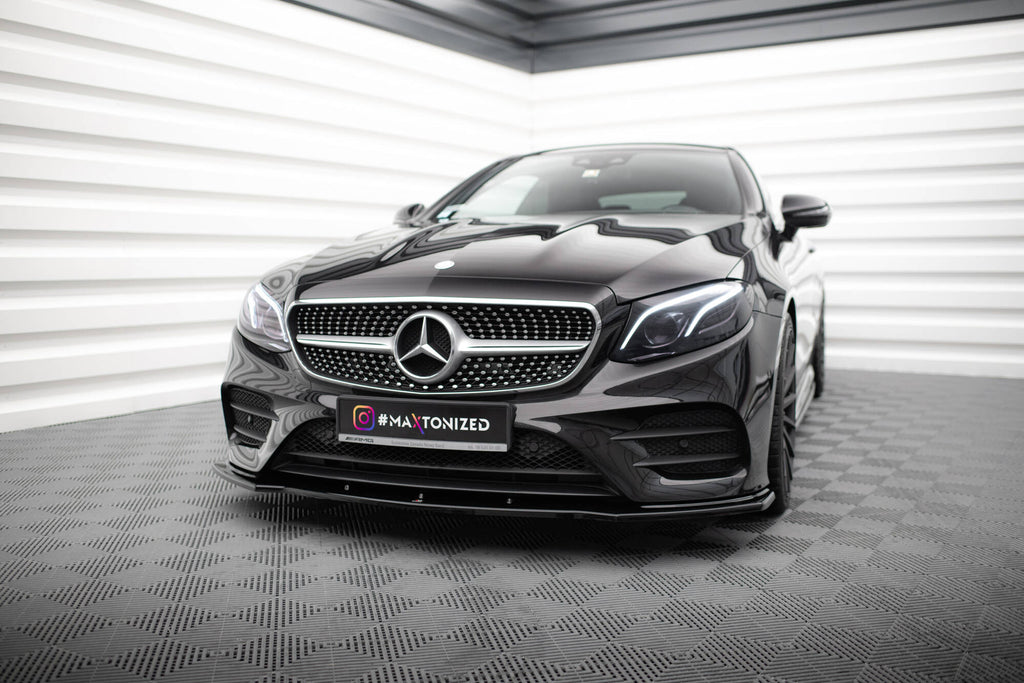 Maxton Design Street+ Spoilerlippe Front Ansatz V.1 passend für Mercedes-Benz E-Klasse W213 Coupe (C238) / Cabriolet (A238) AMG-Line / 53 AMG schwarz Hochglanz