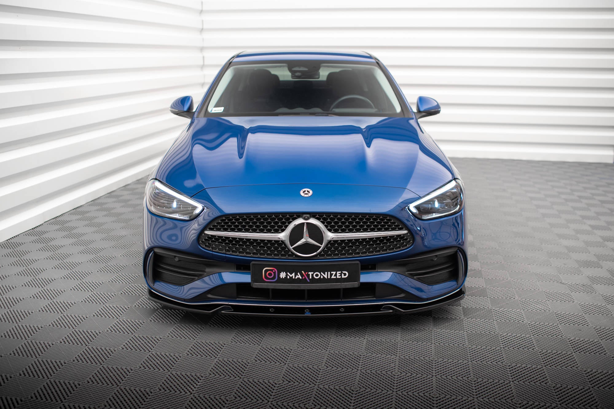 Maxton Design Street+ Spoilerlippe Front Ansatz V.1 passend für Mercedes-Benz C AMG-Line / 43 AMG W206 schwarz Hochglanz