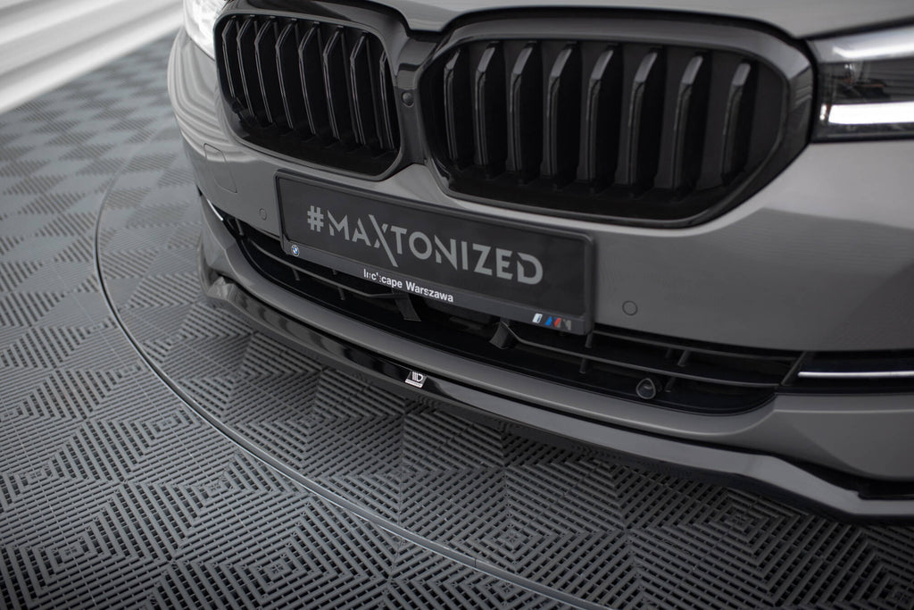 Maxton Design Street+ Spoilerlippe Front Ansatz V.2 passend für BMW 5er G30 / G31 Facelift schwarz Hochglanz