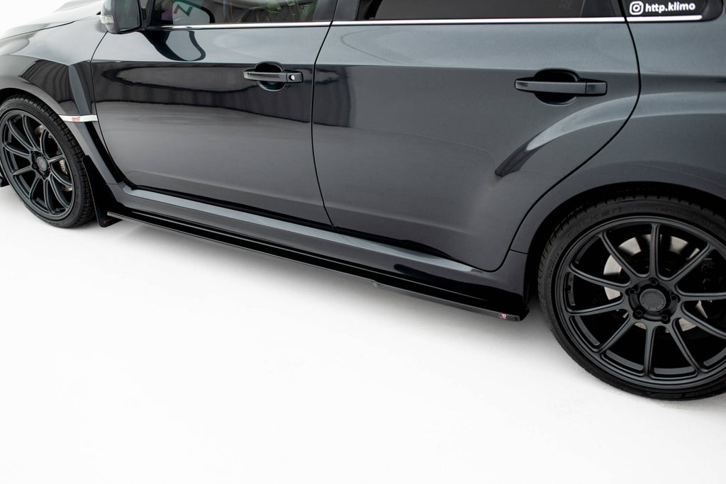 Maxton Design Street+ Seitenschweller Leisten passend für V.1 passend für Subaru Impreza WRX STI Mk3 Facelift schwarz Hochglanz