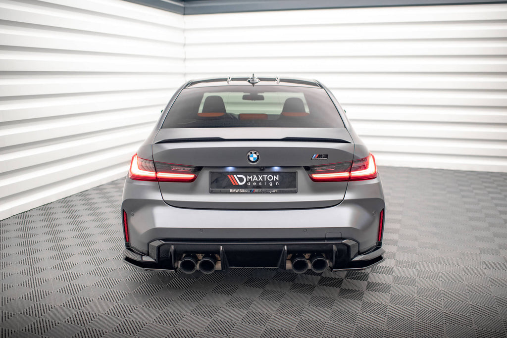Maxton Design Heck Ansatz Flaps Diffusor V.2 passend für BMW M3 Limousine / Touring G80 / G81 schwarz Hochglanz