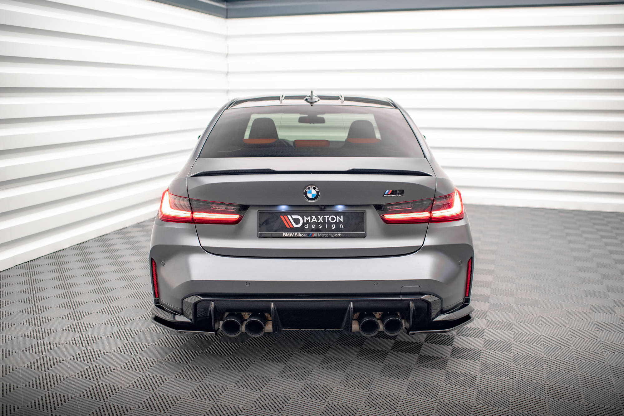 Maxton Design Heck Ansatz Flaps Diffusor V.2 passend für BMW M3 Limousine / Touring G80 / G81 schwarz Hochglanz