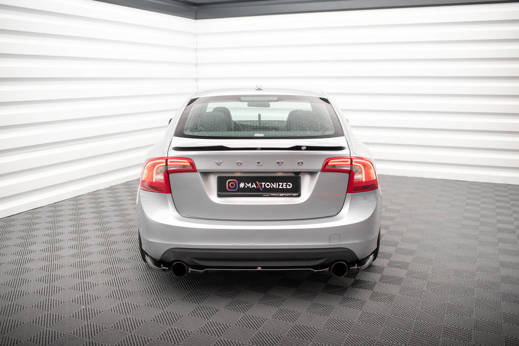 Maxton Design Heckansatz Volvo S60 Mk2 schwarz Hochglanz für Volvo S60 Mk2