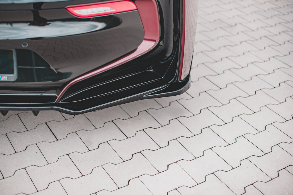 Maxton Design Street+ Mittlerer Diffusor RACE passend für BMW i8 schwarz Hochglanz