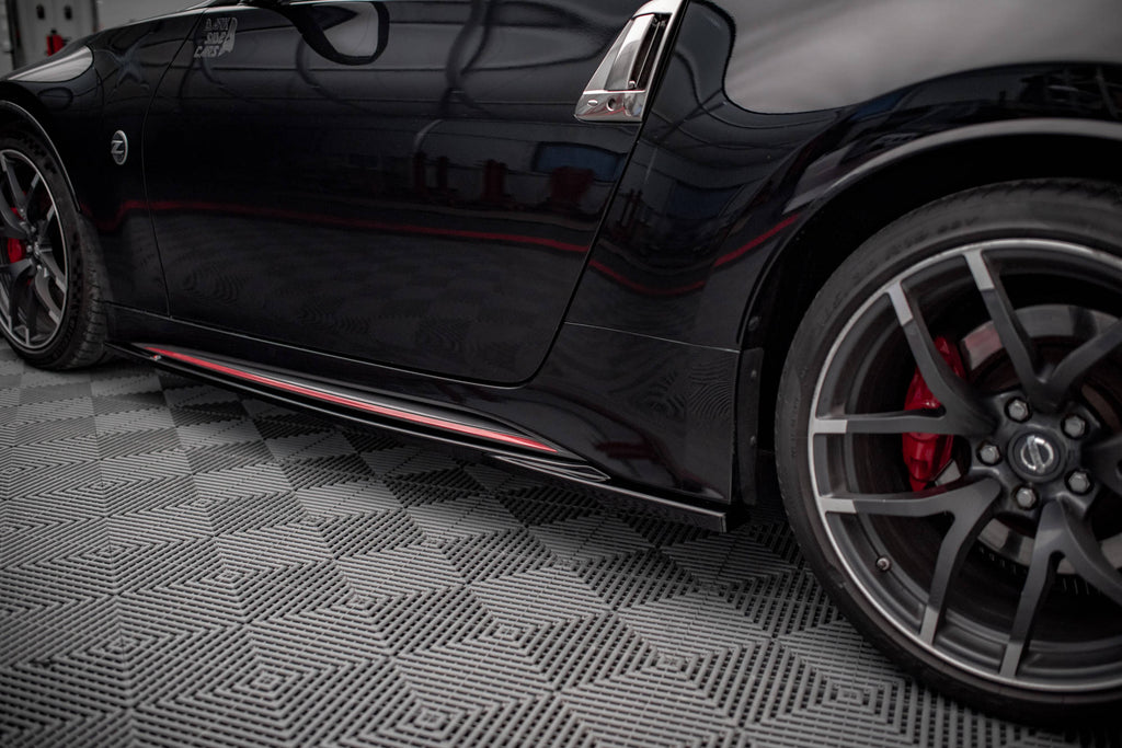 Maxton Design Street+ Seitenschweller Leisten V.2 passend für Nissan 370Z Nismo Facelift schwarz Hochglanz