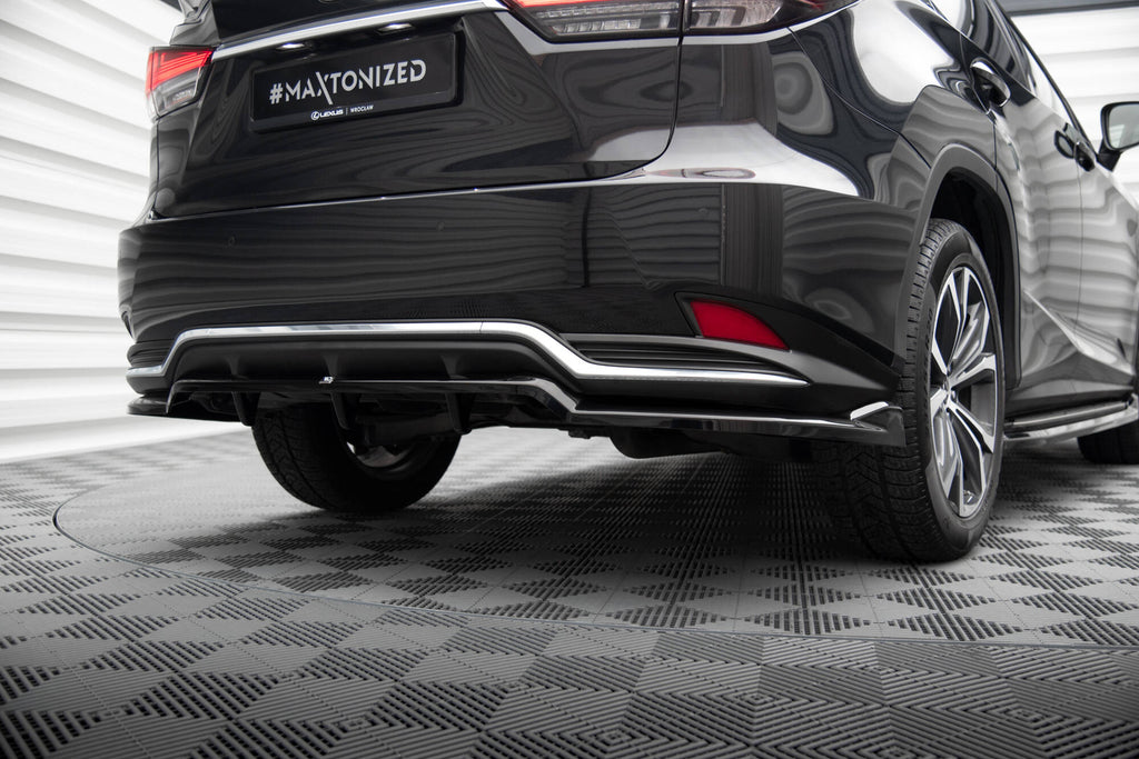 Maxton Design Street+ Mittlerer Diffusor RACE passend für Lexus RX F-Sport Mk4 Facelift schwarz Hochglanz