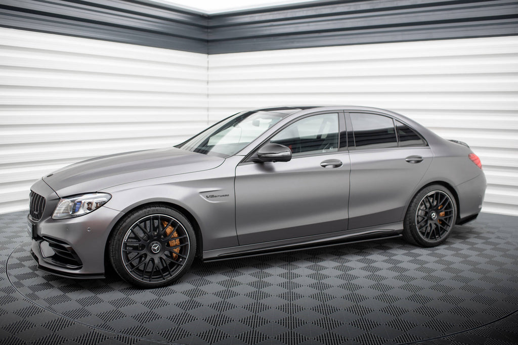 Maxton Design Street Pro Street+ Seitenschweller Leisten passend für Mercedes-AMG C63 Limousine / Kombi W205 Facelift