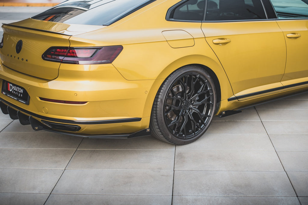 Maxton Design Street Pro Diffusor Heck Ansatz + Flaps passend für VW Arteon R-Line Limousine / Shooting Brake Mk1 schwarz Hochglanz