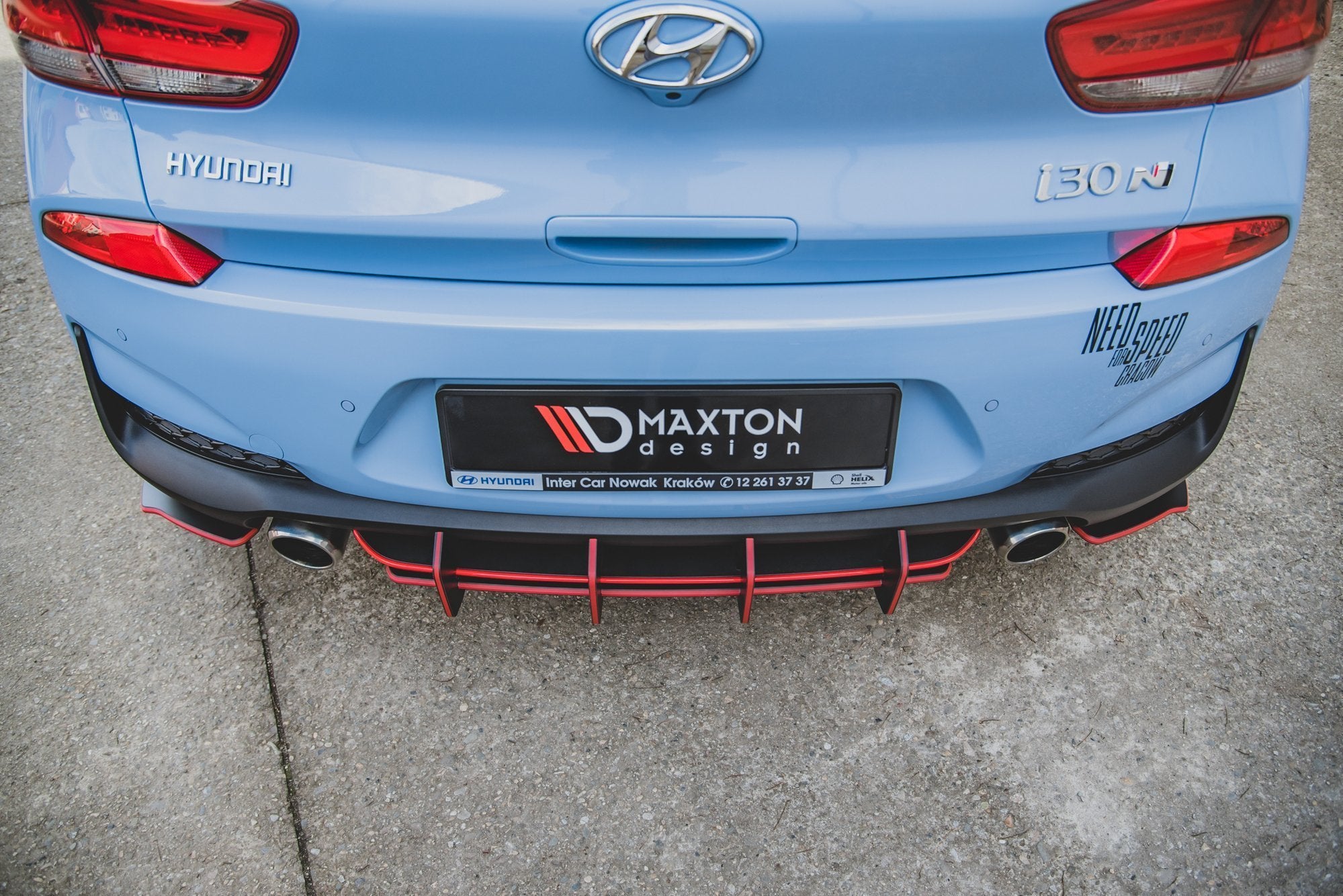Maxton Design Robuste Racing Heckschürze V.2 passend für Hyundai I30 N Mk3 Hatchback
