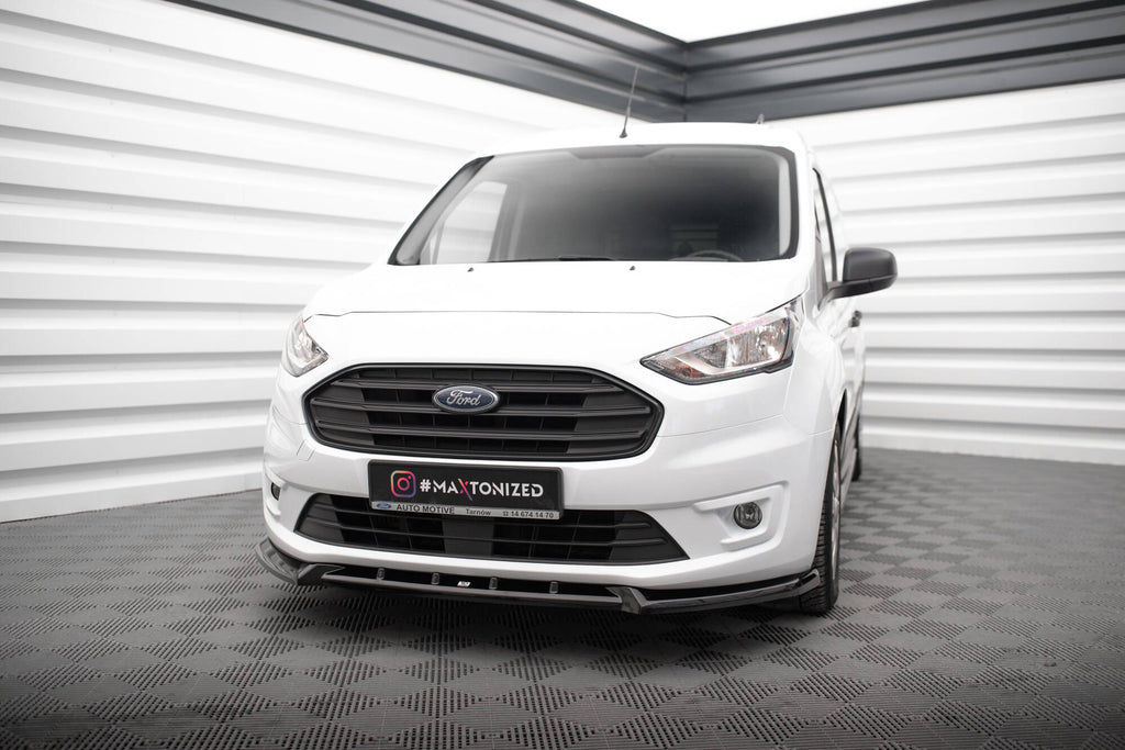 Maxton Design Street+ Spoilerlippe Front Ansatz V.2 passend für Ford Transit Connect Mk2 Facelift schwarz Hochglanz