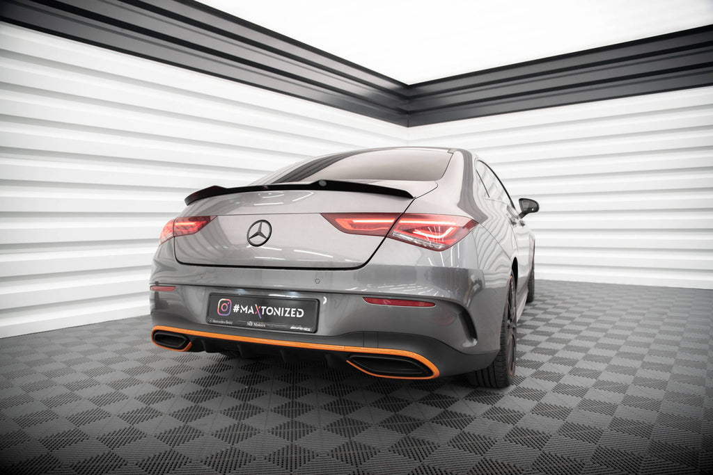 Maxton Design Spoiler CAP V.1 passend für Mercedes-Benz CLA Coupe C118 schwarz Hochglanz