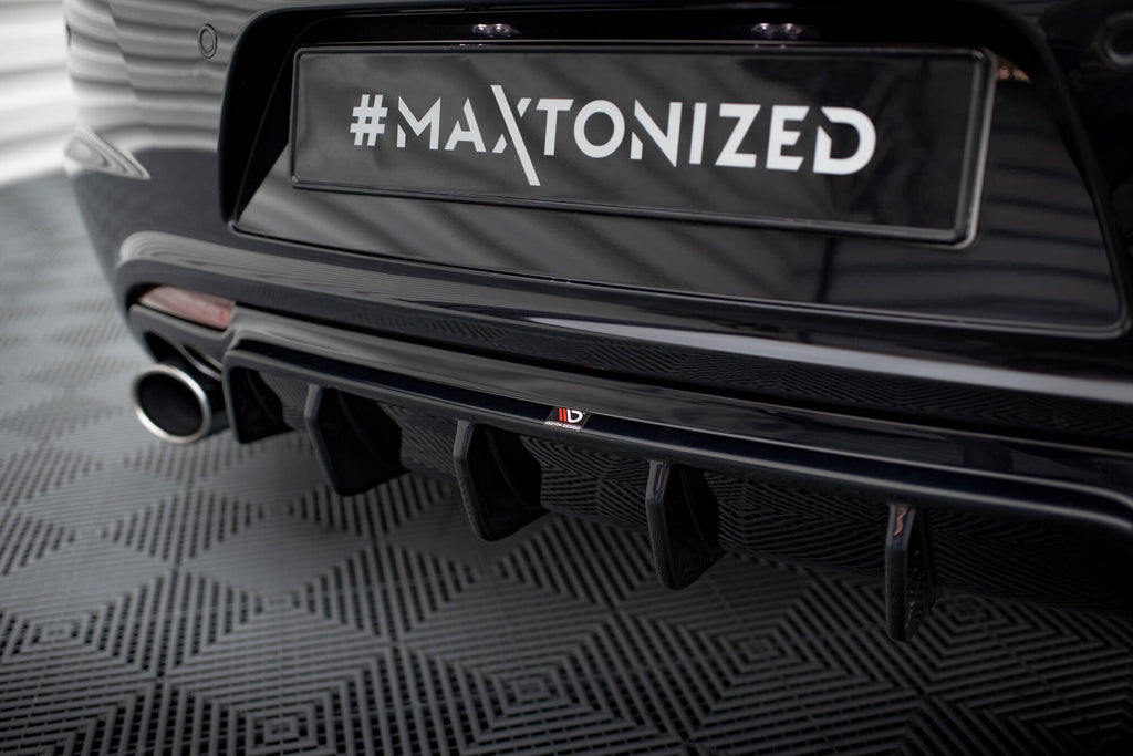 Maxton Design Diffusor Heck Ansatz V.2 passend für VW Scirocco R Mk3 schwarz Hochglanz