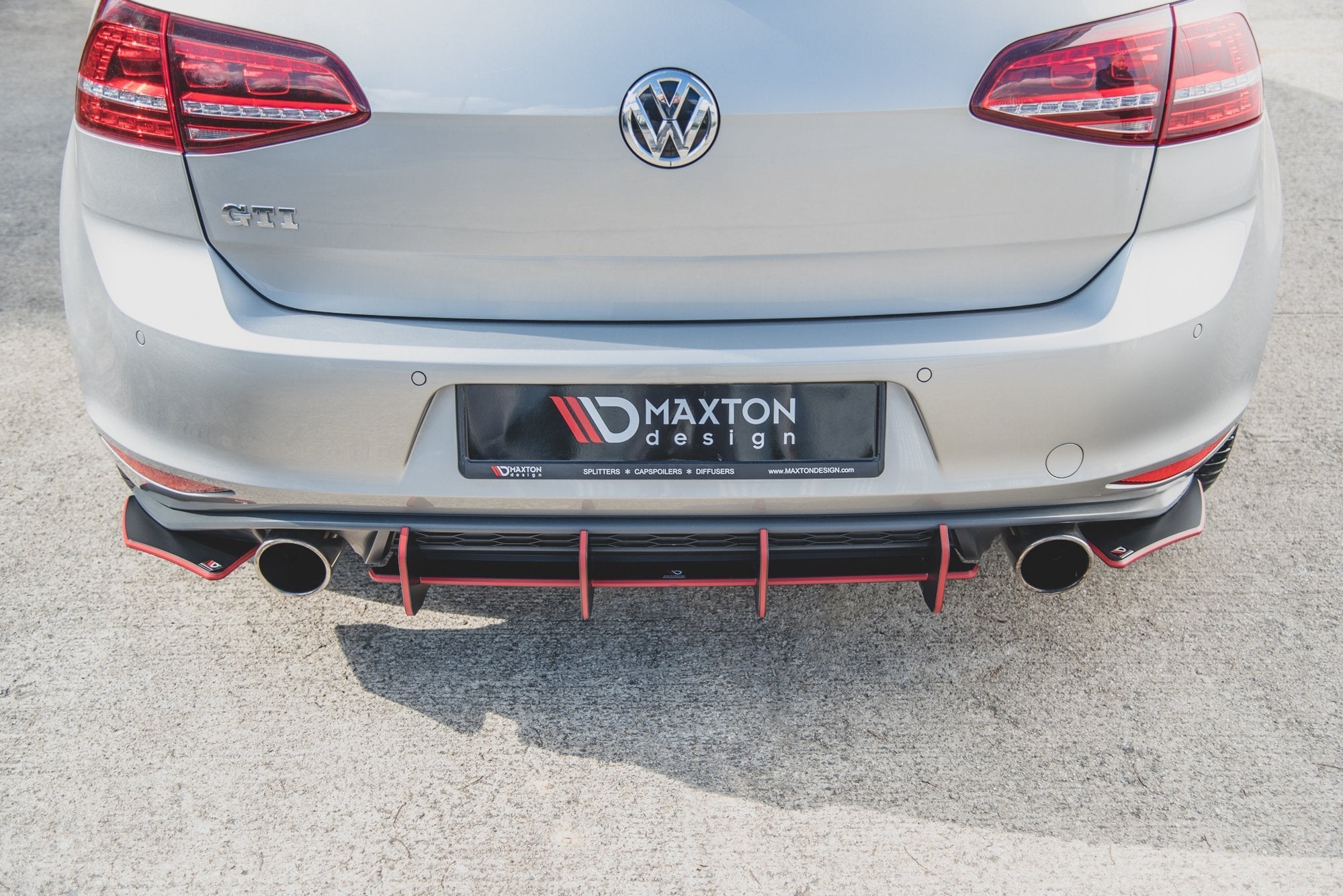 Maxton Design Diffusor Heck Ansatz passend für Heckschürze V.2 passend für VW Golf 7 GTI