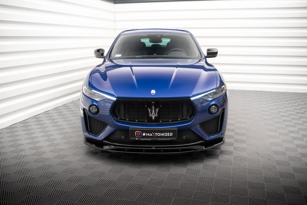 Maxton Design Street+ Spoilerlippe Front Ansatz passend für Maserati Levante GTS / Trofeo Mk1 schwarz Hochglanz