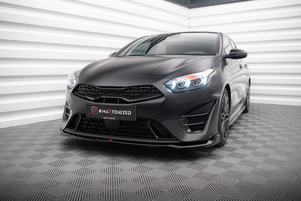 Maxton Design Street+ Spoilerlippe Front Ansatz V.1 passend für Kia Proceed GT Mk3 Facelift / Ceed GT / GT - Line Mk1 Facelift schwarz Hochglanz