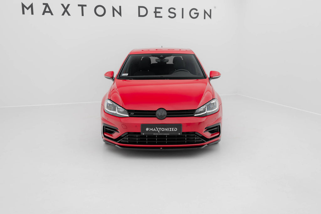 Maxton Design Street+ Spoilerlippe Front Ansatz V.5 passend für VW Golf R / R-Line Mk7 Facelift schwarz Hochglanz