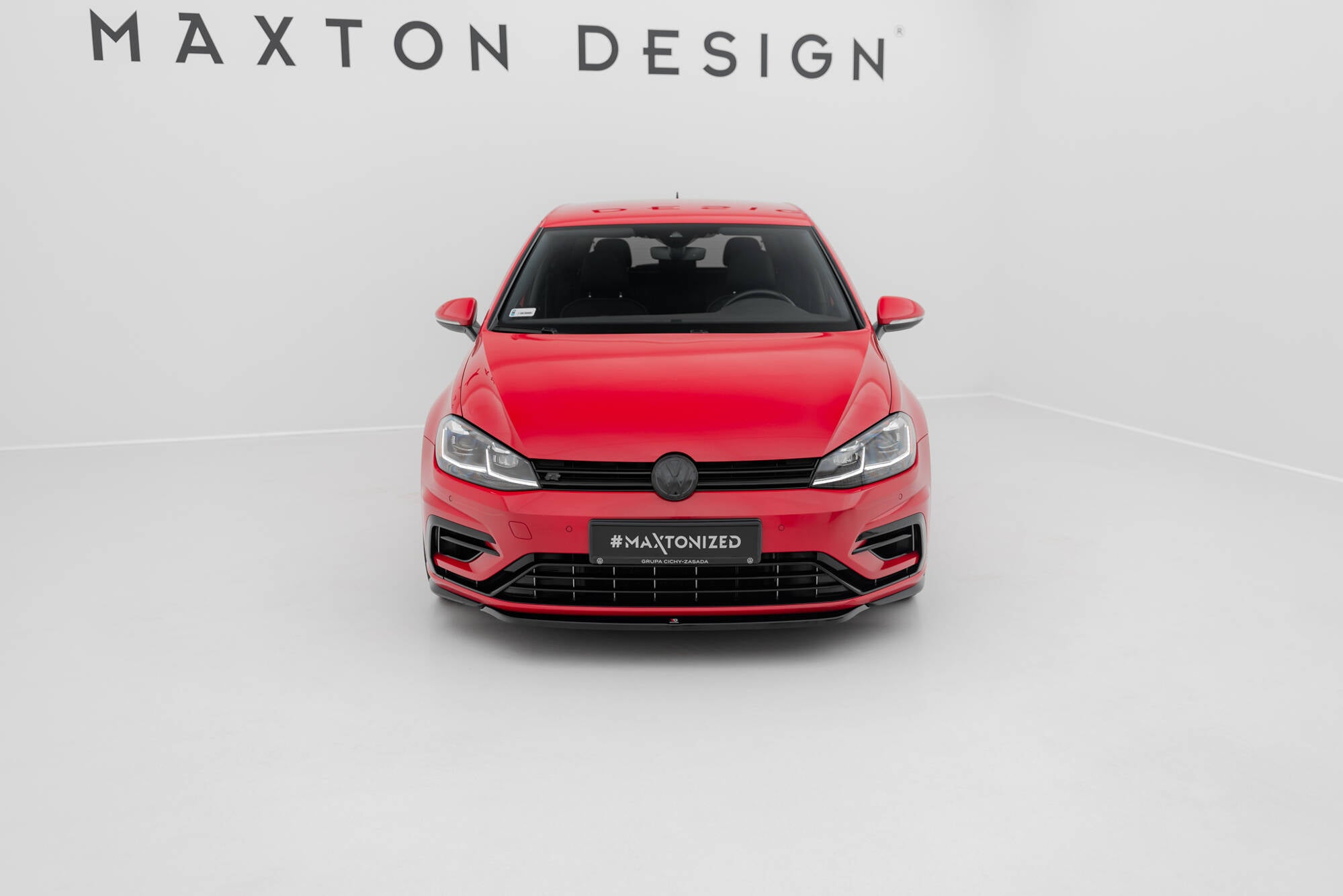 Maxton Design Street+ Spoilerlippe Front Ansatz V.5 passend für VW Golf R / R-Line Mk7 Facelift schwarz Hochglanz