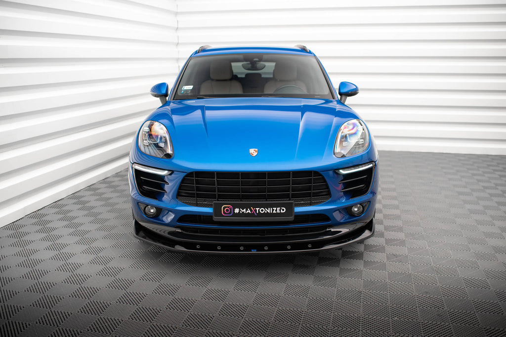 Maxton Design Street+ Spoilerlippe Front Ansatz V.1 passend für Porsche Macan Mk1 schwarz Hochglanz
