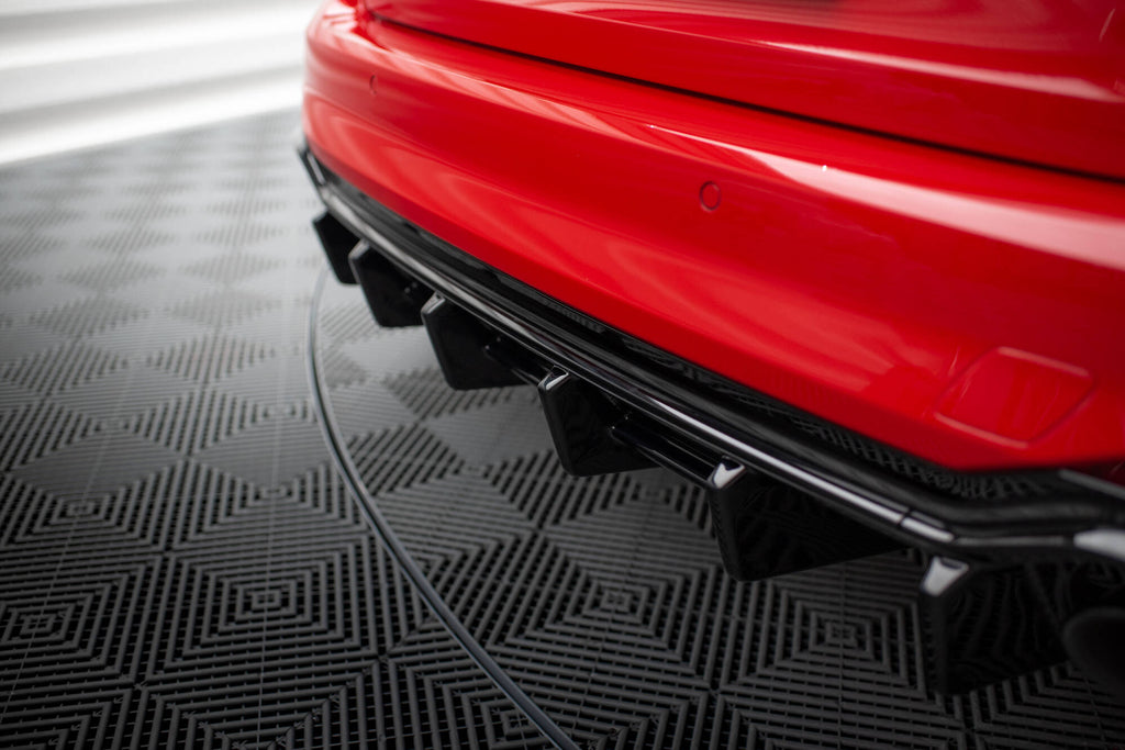 Maxton Design Diffusor Heck Ansatz passend für Audi RS4 B9 / B9 Facelift schwarz Hochglanz