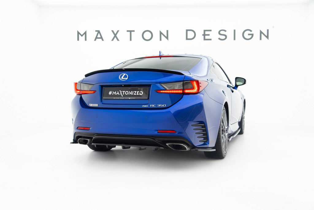 Maxton Design Heck Ansatz Flaps Diffusor passend für Lexus Rc Mk1 schwarz Hochglanz