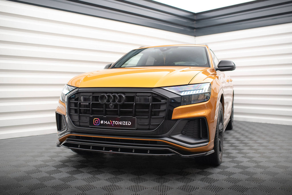 Maxton Design Street+ Spoilerlippe Front Ansatz passend für V.1 Audi Q8 S-line / SQ8 Mk1 schwarz Hochglanz