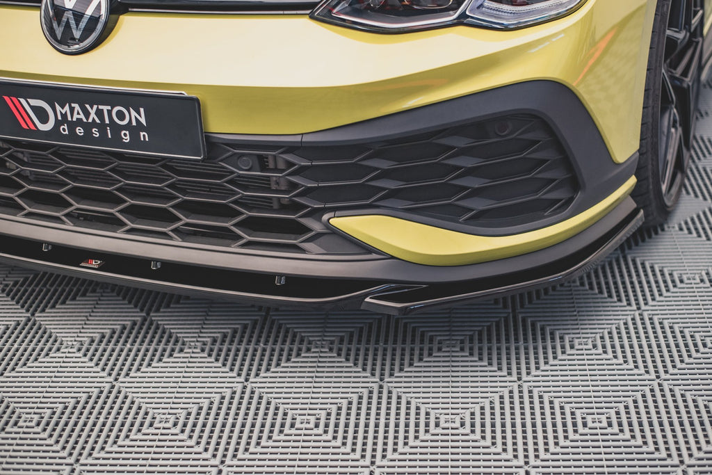 Maxton Design Street+ Spoilerlippe Front Ansatz V.2 passend für VW Golf GTI Clubsport Mk8 schwarz Hochglanz