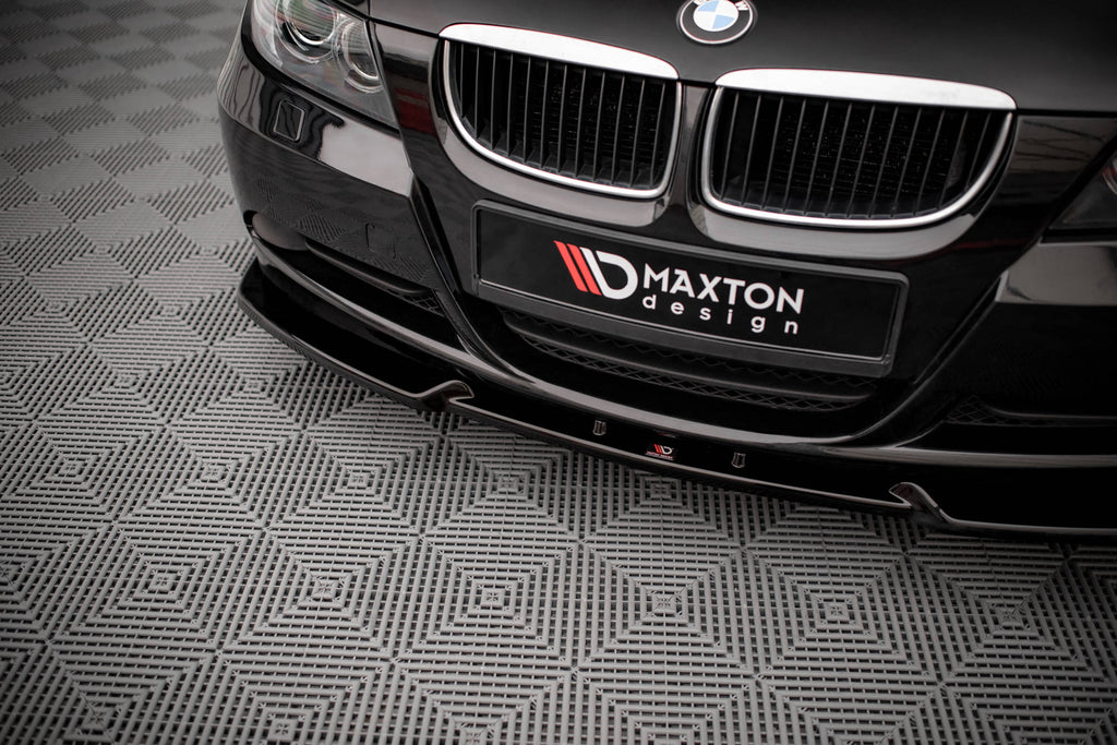 Maxton Design Street+ Spoilerlippe Front Ansatz V.1 passend für BMW 3er E90 schwarz Hochglanz