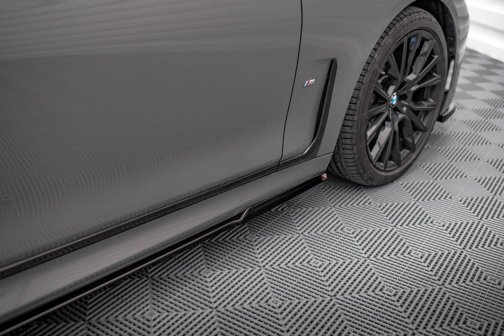 Maxton Design Street+ Seitenschweller Leisten passend für V.1 passend für BMW 7 M-Paket G11 schwarz Hochglanz