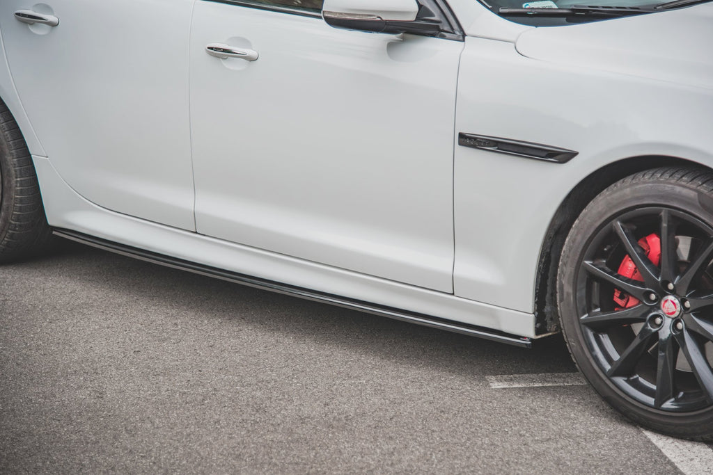 Maxton Design Street+ Seitenschweller Leisten passend für Jaguar XJ R-Sport X351 Facelift schwarz Hochglanz