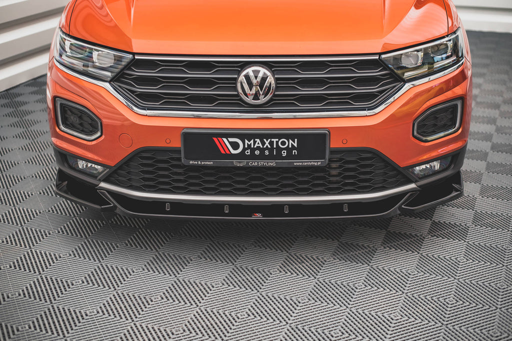Maxton Design Street+ Spoilerlippe Front Ansatz V.1 passend für VW T-Roc Mk1 schwarz Hochglanz