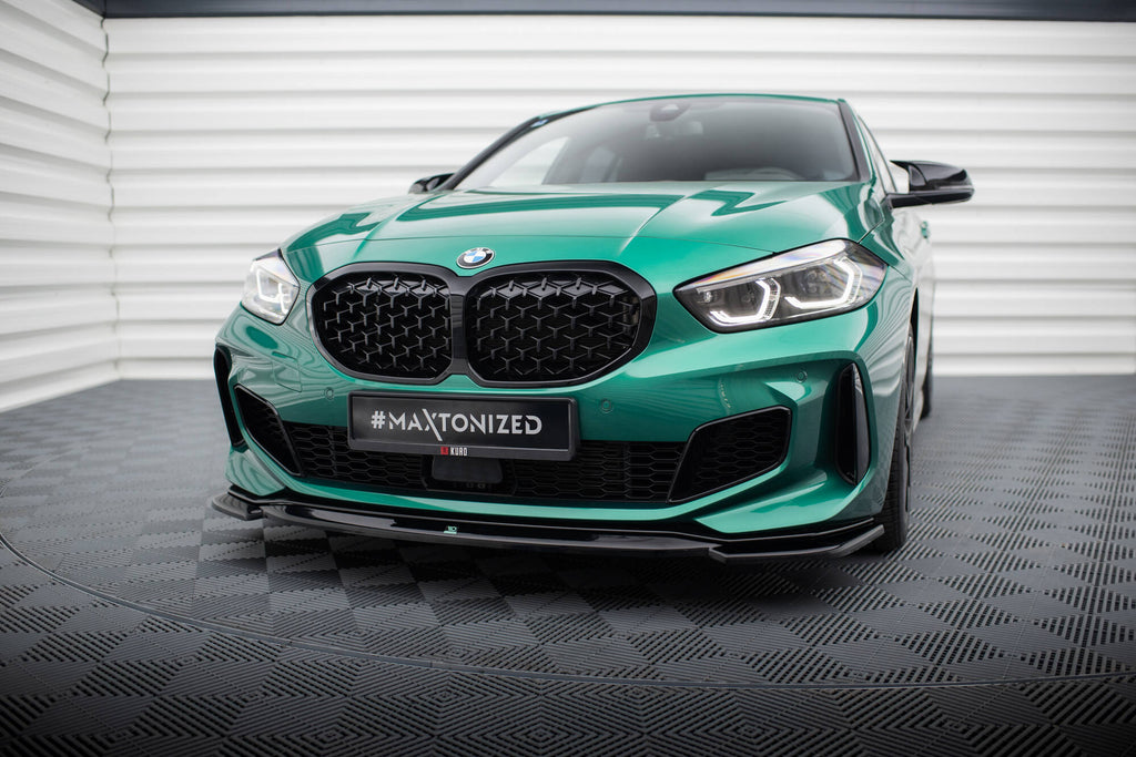 Maxton Design Street+ Spoilerlippe Front Ansatz V.1 passend für0 BMW M135i F40 schwarz Hochglanz für BMW 1er F40