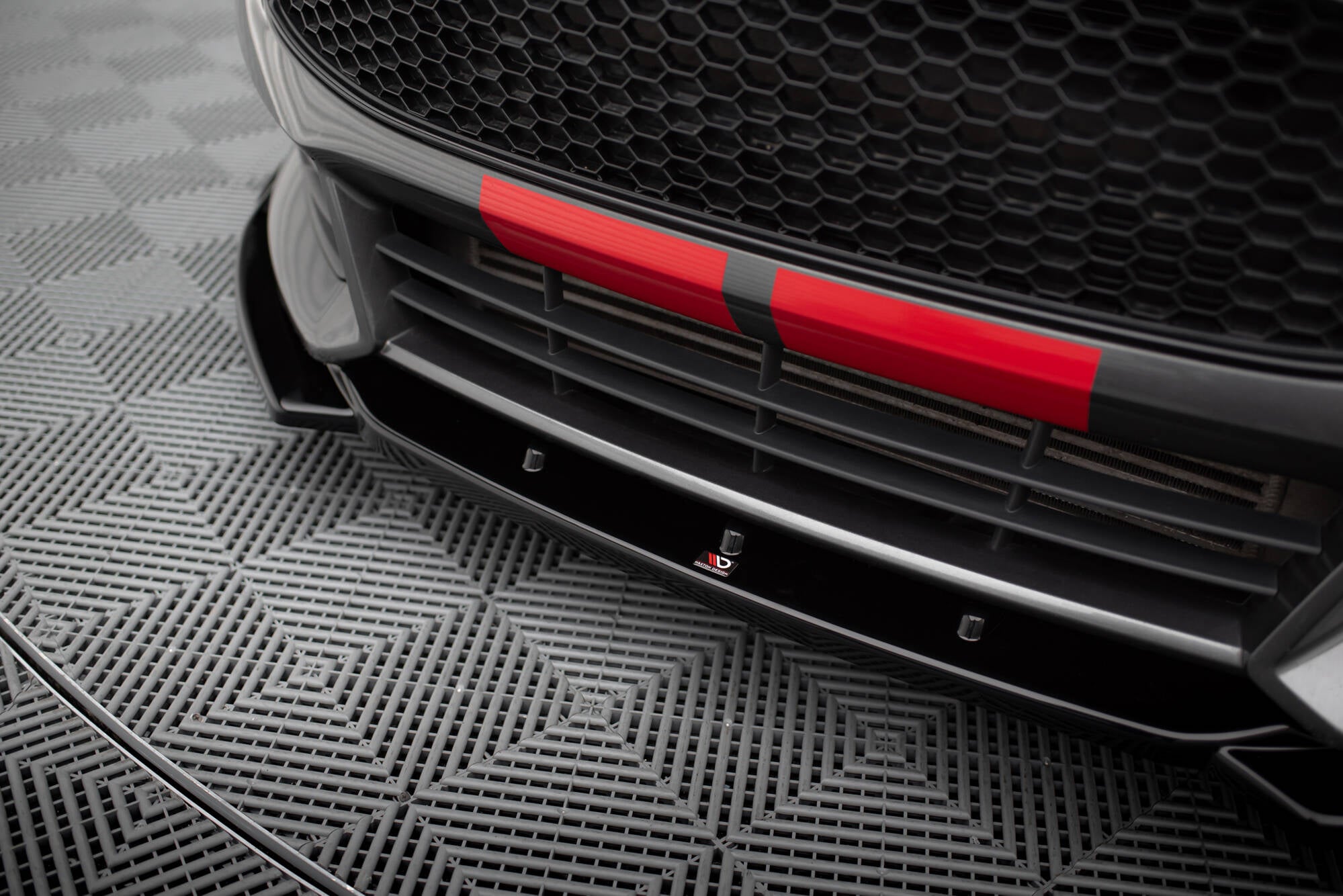 Maxton Design Street+ Spoilerlippe Front Ansatz V.5 passend für Ford Focus ST Mk3 Facelift schwarz Hochglanz