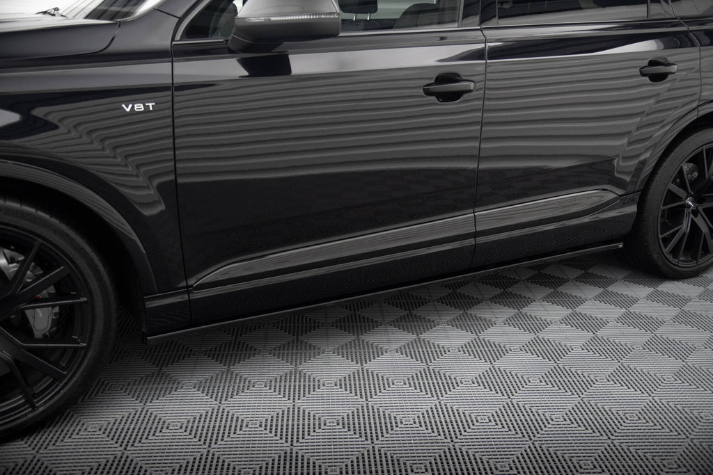 Maxton Design Street+ Seitenschweller Leisten V.2 passend für Audi SQ7 / Q7 S-Line Mk2 schwarz Hochglanz