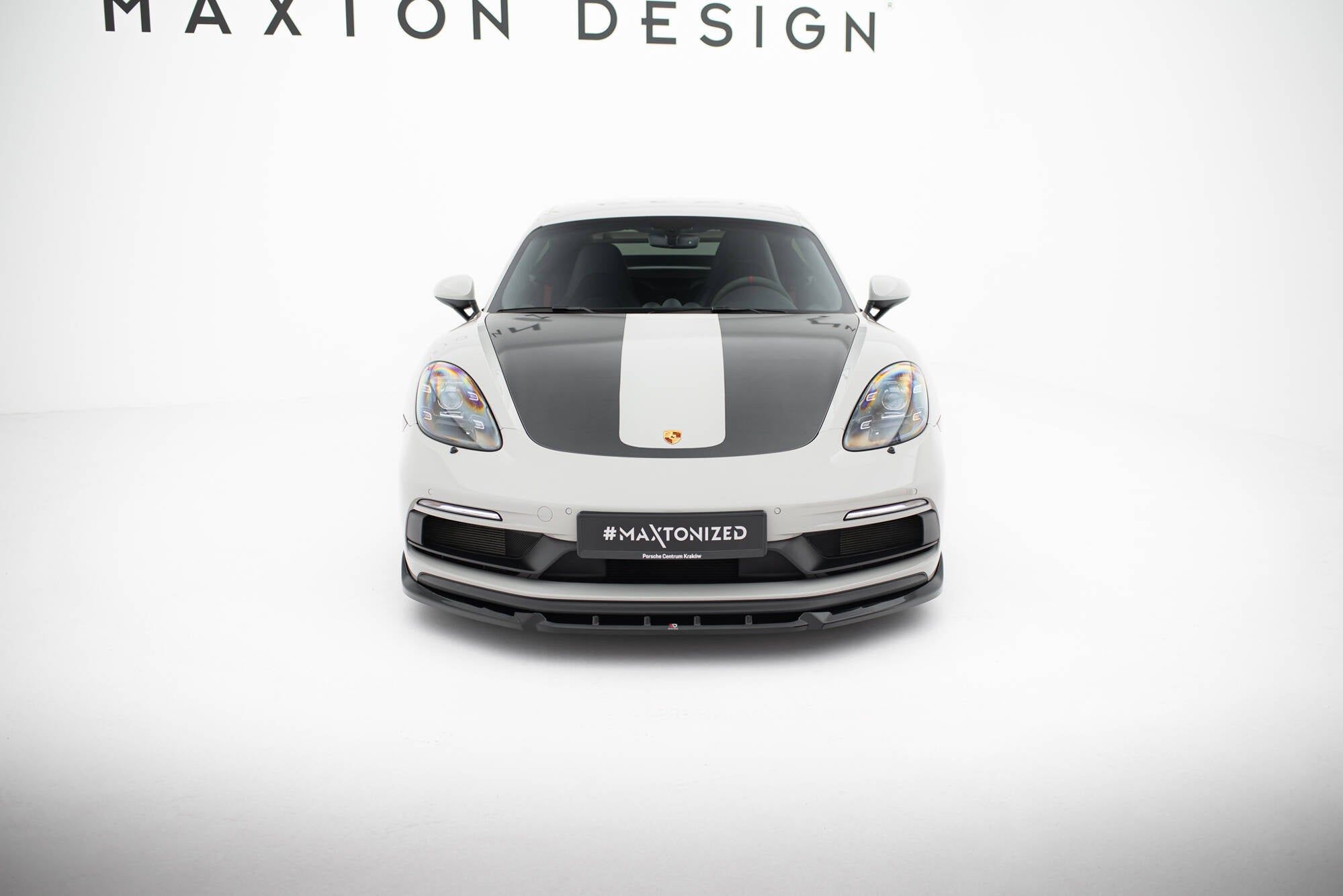 Maxton Design Street+ Spoilerlippe Front Ansatz passend für V.2 Porsche 718 Cayman GTS 982c schwarz Hochglanz
