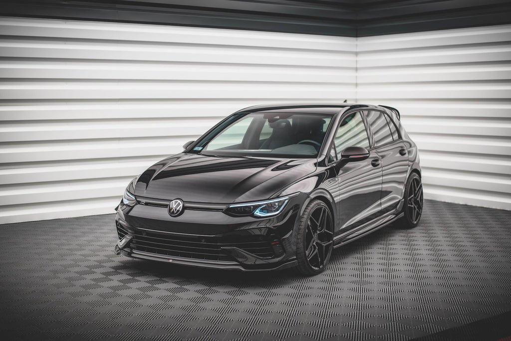 Maxton Design Street+ Spoilerlippe Front Ansatz V.6 passend für VW Golf R Hatchback / Variant Mk8 schwarz Hochglanz